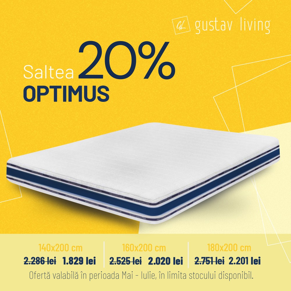 Saltea Bien Dormir Optimus, ortopedica, Argentum, aerisire banda 3D, spuma poliuretanica, arcuri Bonnel Premium